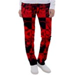 Red Grunge Skull Women s Casual Pants