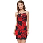 Red Grunge Skull Summer Tie Front Dress