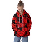 Red Grunge Skull Kids  Oversized Hoodie