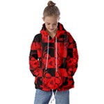 Red Grunge Skull Kids  Oversized Hoodie