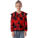 Red Grunge Skull Kids  Peter Pan Collar Blouse