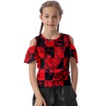 Red Grunge Skull Kids  Butterfly Cutout Tee