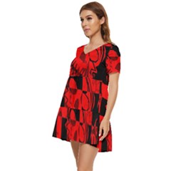 Tiered Short Sleeve Babydoll Dress 