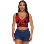 Red Grunge Skull Women s Sleeveless Wrap Top