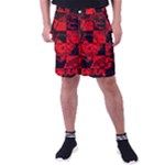 Red Grunge Skull Men s Pocket Shorts