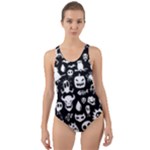 Monsters Cut-Out Back One Piece Swimsuit