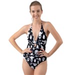 Monsters Halter Cut-Out One Piece Swimsuit