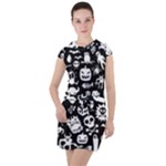 Monsters Drawstring Hooded Dress