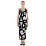 Monsters Fitted Maxi Dress