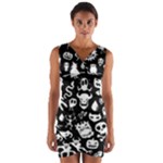 Monsters Wrap Front Bodycon Dress