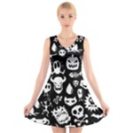 Monsters V-Neck Sleeveless Dress