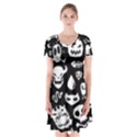 Short Sleeve V-neck Flare Dress 