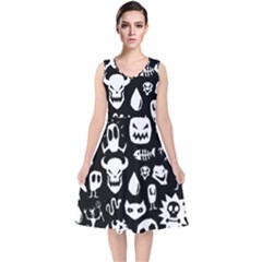V-Neck Midi Sleeveless Dress  
