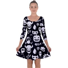 Quarter Sleeve Skater Dress 