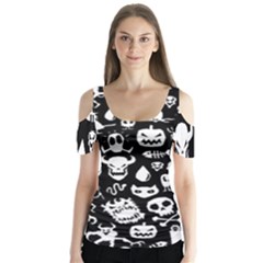 Butterfly Sleeve Cutout T-Shirt  