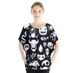 Monsters Batwing Chiffon Blouse