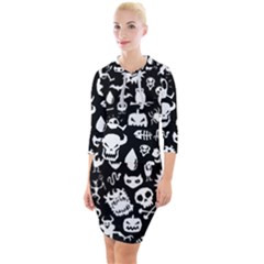Quarter Sleeve Hood Bodycon Dress 