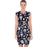 Monsters Capsleeve Drawstring Dress 