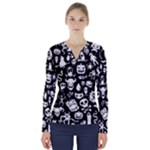 Monsters V-Neck Long Sleeve Top