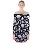 Monsters Long Sleeve Off Shoulder Dress