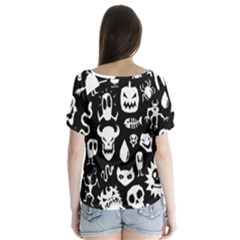 V-Neck Flutter Sleeve Top 