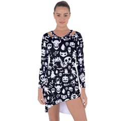 Asymmetric Cut-Out Shift Dress 