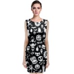 Monsters Sleeveless Velvet Midi Dress