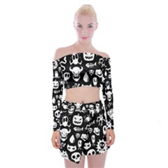 Off Shoulder Top with Mini Skirt Set 