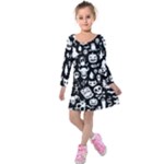 Monsters Kids  Long Sleeve Velvet Dress