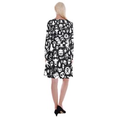 Long Sleeve Velvet Front Wrap Dress 