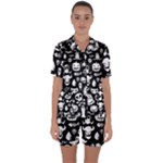 Monsters Satin Short Sleeve Pajamas Set