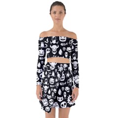 Off Shoulder Top with Skirt Set 