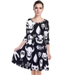 Monsters Quarter Sleeve Waist Band Dress