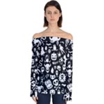 Monsters Off Shoulder Long Sleeve Top