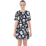 Monsters Sixties Short Sleeve Mini Dress