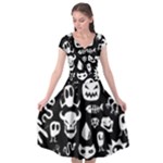 Monsters Cap Sleeve Wrap Front Dress