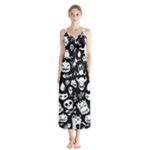 Monsters Button Up Chiffon Maxi Dress