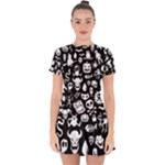 Monsters Drop Hem Mini Chiffon Dress