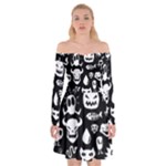 Monsters Off Shoulder Skater Dress