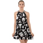 Monsters Halter Tie Back Chiffon Dress