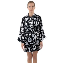 Long Sleeve Satin Kimono 