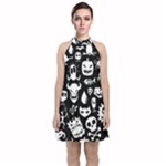 Monsters Velvet Halter Neckline Dress 