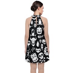 Velvet Halter Neckline Dress  