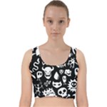 Monsters Velvet Racer Back Crop Top