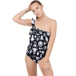 Monsters Frilly One Shoulder Swimsuit