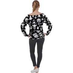 Off Shoulder Long Sleeve Velour Top 