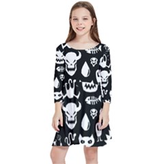 Kids  Quarter Sleeve Skater Dress 