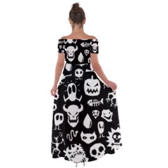 Off Shoulder Open Front Chiffon Dress 