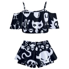 Kids  Off Shoulder Skirt Bikini 