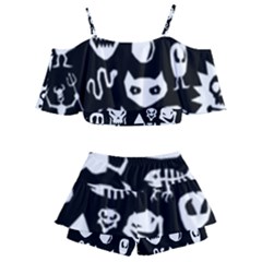Kids  Off Shoulder Skirt Bikini 